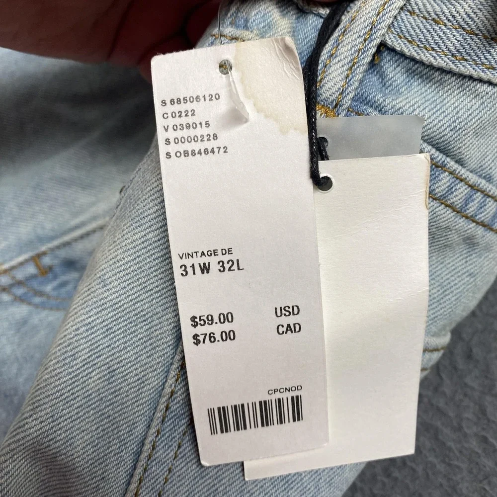 BDG Dad Slim Tapered Fit Jeans Mens 31x32 Blue Light Wash‎ Denim Pants Casual